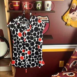 Polka Dot Women's Top - Black, White, and Red
